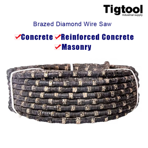 Brazed Diamond Wire Saw for Concrete Masonry Reinforced Bridge Column Foundation Cutting 10.6mm