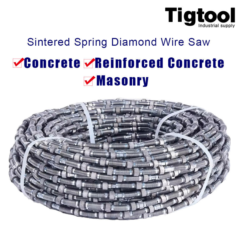 Sintered Spring Diamond Wire Saw for Concrete Masonry Wall Bridge Reinforced Long-Time Construction & Continuous Cutting 10.5mm