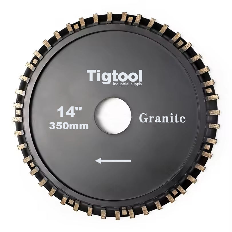 14" 350mm Diamond Segmented Profile Wheel for Granite Bullnose Round Edge for Stone Countertop Stair CNC Edge Forming Tool