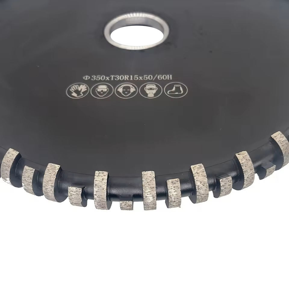 14" 350mm Diamond Segmented Profile Wheel for Granite Bullnose Round Edge for Stone Countertop Stair CNC Edge Forming Tool