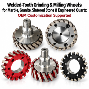 Diamond Milling CNC Welded Wheel Marble Granite Dekton Quartz Edge Profil Grind Shape Calibration Processing