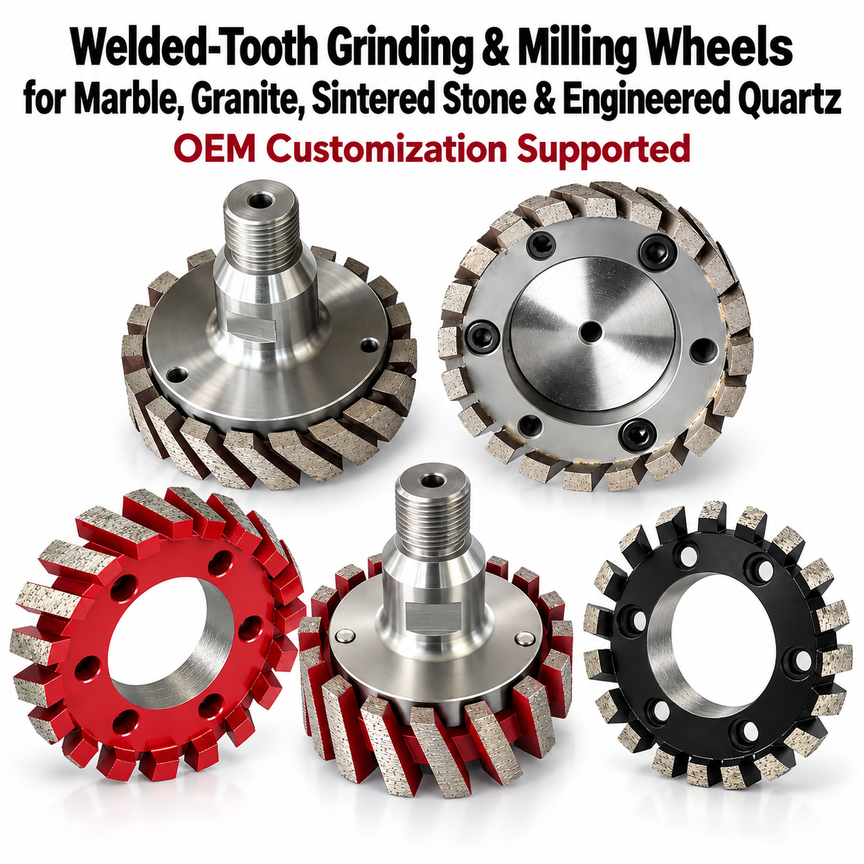 Diamond Milling CNC Welded Wheel Marble Granite Dekton Quartz Edge Profil Grind Shape Calibration Processing