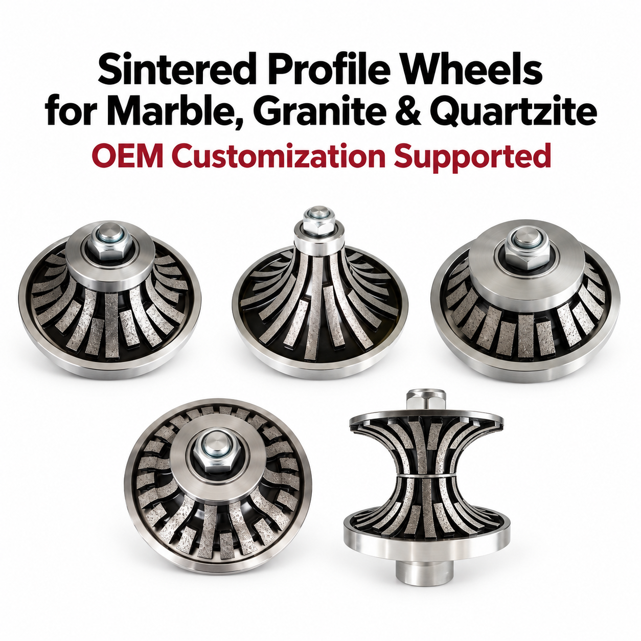 140-350mm Sintered for Marble Profiling Radius Shaping Beveling and Continuous Stone Processing Diamond Grinding Wheel