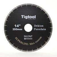 14"/350mm Dekton/Porcelain/Sintered Stone Silent Blade Superlife Max 1000m Chip-Free Cutting 45° Miter Cutting Tigtool