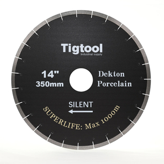 14"/350mm Dekton/Porcelain/Sintered Stone Silent Blade Superlife Max 1000m Chip-Free Cutting 45° Miter Cutting Tigtool