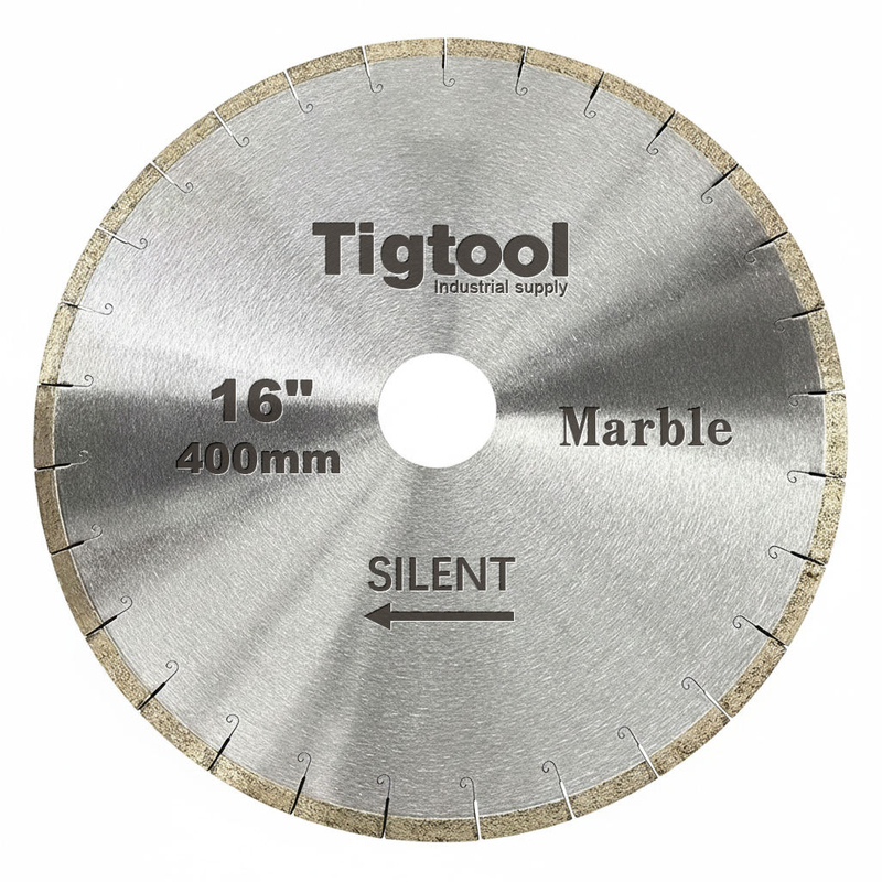 Low Noise Long-Life Stone High Sharpness Segmented Fish Hook 16" 400mm Silent for Marble Tiles Slabs Diamond Cutting Saw Blade