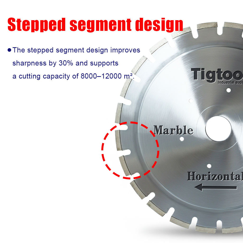 Customize for Horizontal Marble Edge Cutting Machine Tigtool OEM 24" 600mm Marble Horizontal Saw Blade