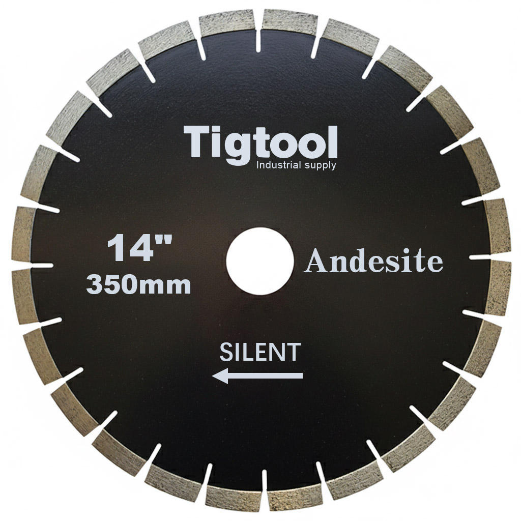 14" 350mm Silent Diamond Saw Blade for Andesite Stone Cutting Fast Cutting Stable Performance Low Chipping Wear Resistance