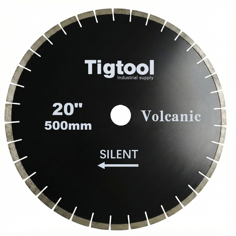 Fast Cutting Stable Performance Low Chipping Wear Resistance 20" 500mm Silent for Volcanic Rock Stone Diamond Saw Blade