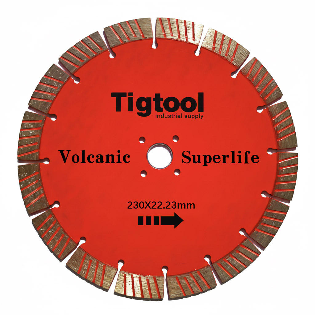 Long Life Wear Resistant Thickness 2.9mm/2.8mm Angle Grinder Disc 9"230mm for Volcanic Stone Carving Grinding Diamond Saw Blade