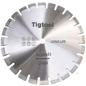 16"400mm Asphalt Cutting Saw Blade Green Concrete Brick Block Wear-Resistant Road Disc Protection Teeth Long-Life Laser Welded
