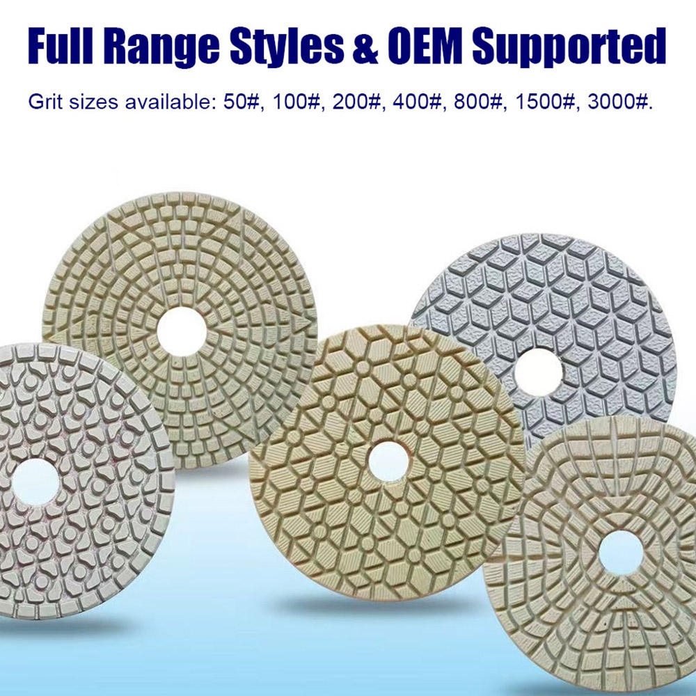 4" Dry Wet Polishing Pad for Dekton Quartzite Marble Granite Sharp Fast Efficient for Stone Floor Polish Machine Angle Grinder