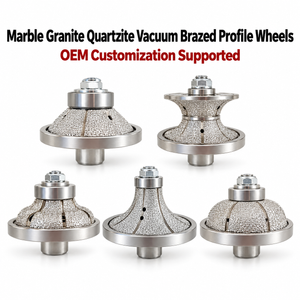 65-125mm Vacuum Brazed for Marble Granite Quartz Edge Grinding Shaping Hand Profile Wheel CNC Profiling Tool