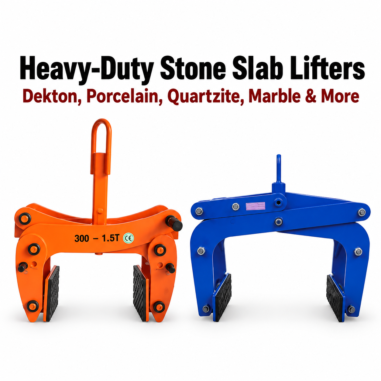Heavy Duty Stone Slab Lifter Clamp 300-2000kg for Dekton Porcelain Marble Granite Quartzite Panels Lifting Handling Equipment