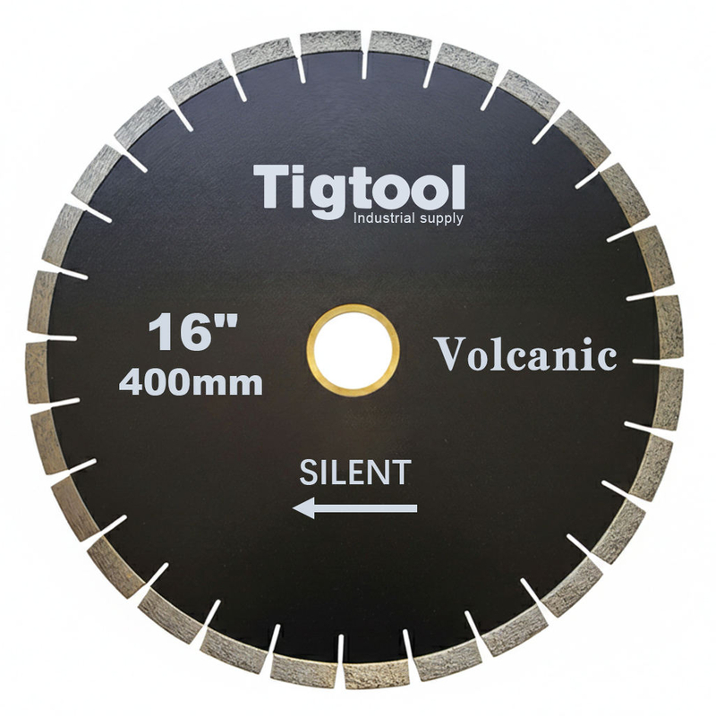Fast Cutting Stable Performance Low Chipping Wear Resistance 16" 400mm Silent for Volcanic Rock Stone Diamond Saw Blade