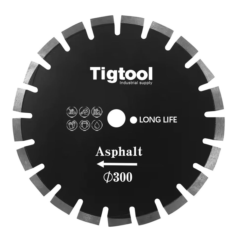 12"300mm Asphalt Cutting Saw Blade Green Concrete Brick Block Wear-Resistant Road Disc Protection Teeth Long-Life Laser Welded