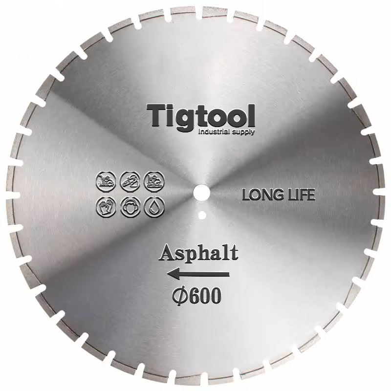 24"600mm Asphalt Cutting Saw Blade Green Concrete Brick Block Wear-Resistant Road Disc Protection Teeth Long-Life Laser Welded