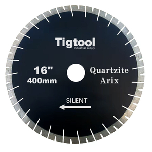 16" 400mm Quartzite Arix Silent Diamond Blade Height 25mm for Natural Taj Mahal and Sea Pearl Gaps Segments Sharp Specialized