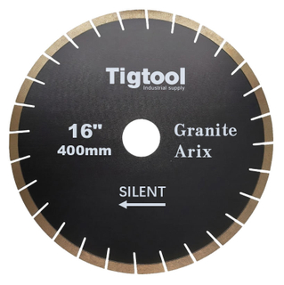 16" 400mm Granite Arix Silent Blade Height 15mm Wear-Resistant Arix Segments Wear Resistant High Sharpness Diamond Blade