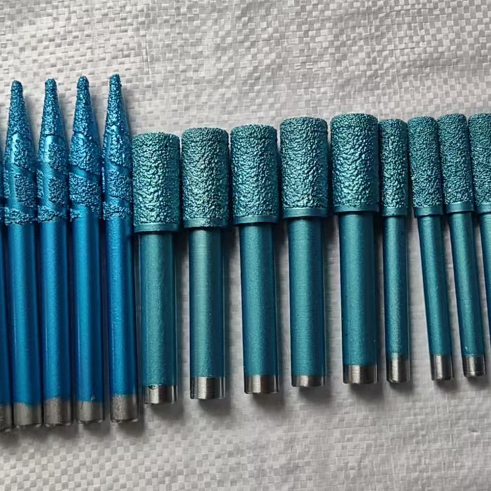 Vacuum Brazed Diamond Finger Bit for CNC Stone Router 1/2 Gas Artificial Quartz Marble Porcelain Dekton Ceramic Sharpness