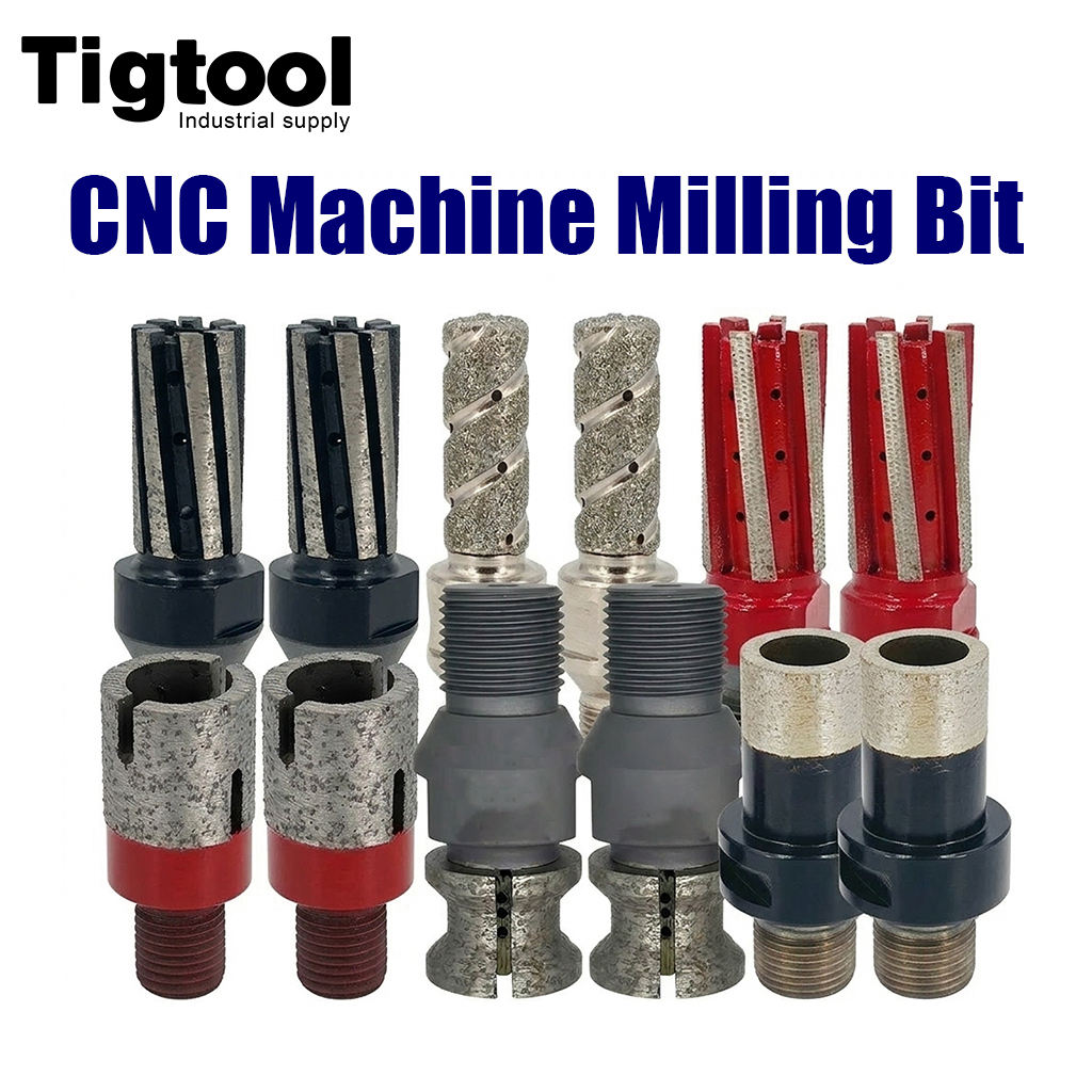 Diamond Segmented Finger Bit for CNC Stone Router 1/2 Gas Granite Marble Quartzite Dekton Ceramic Engraving Mill Tool Long Life